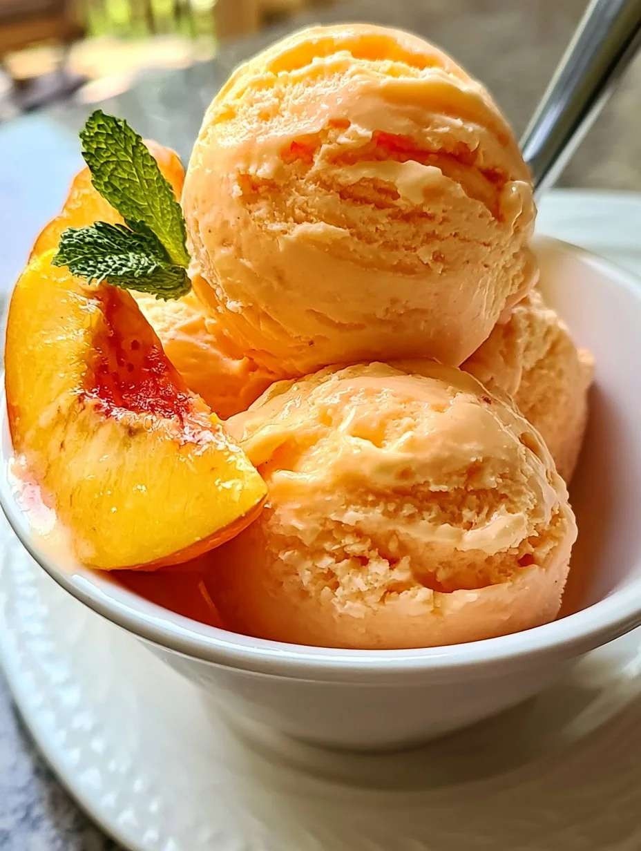 Pfirsich-Eiscreme