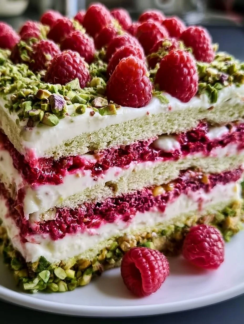 Pistazien-Himbeer- Kuchen mit Mascarponecreme