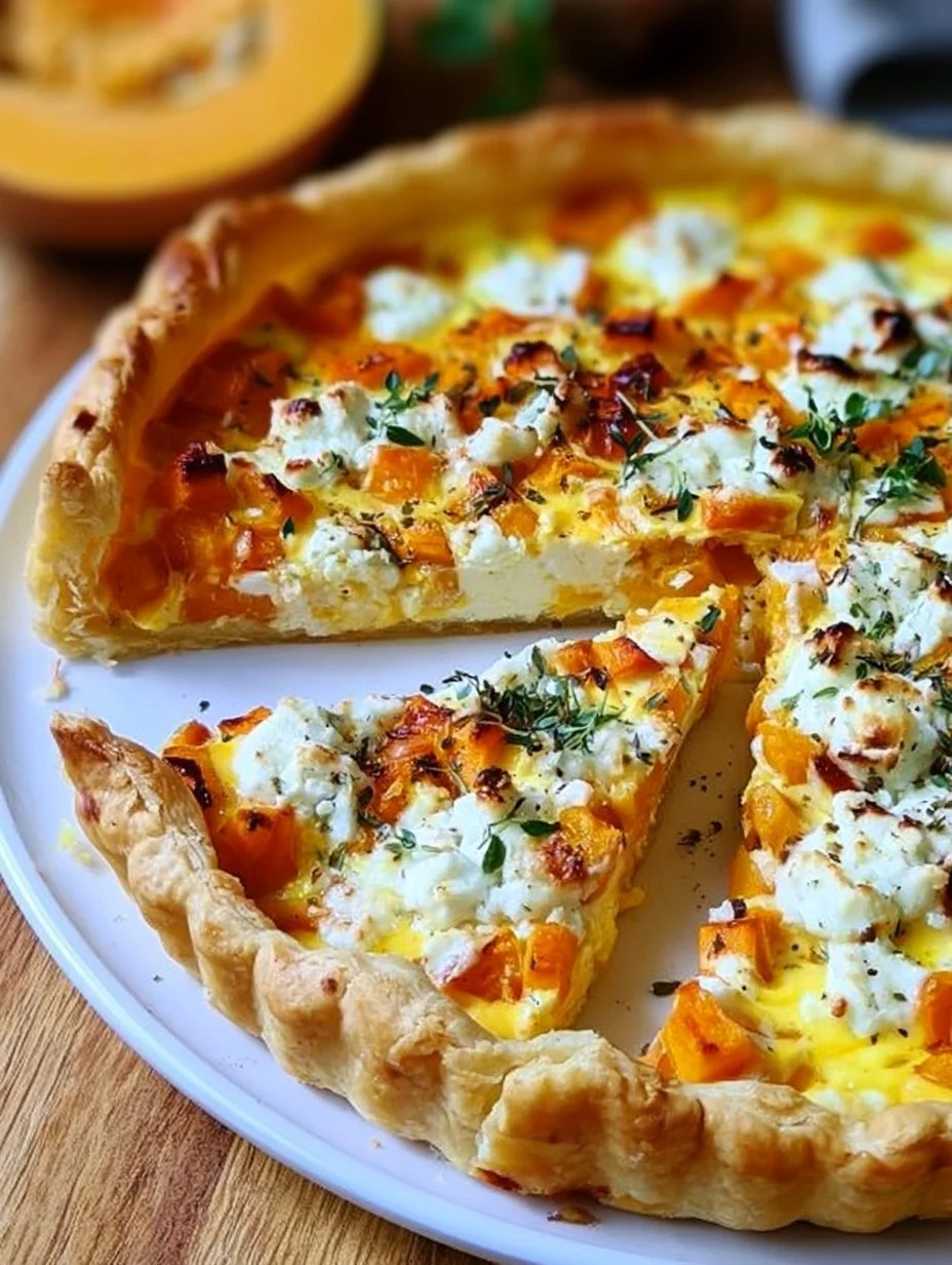 Saftige Kürbis-Quiche mit Feta