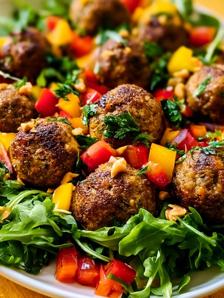Summer-Bowl mit Erdnuss-Frikadellen