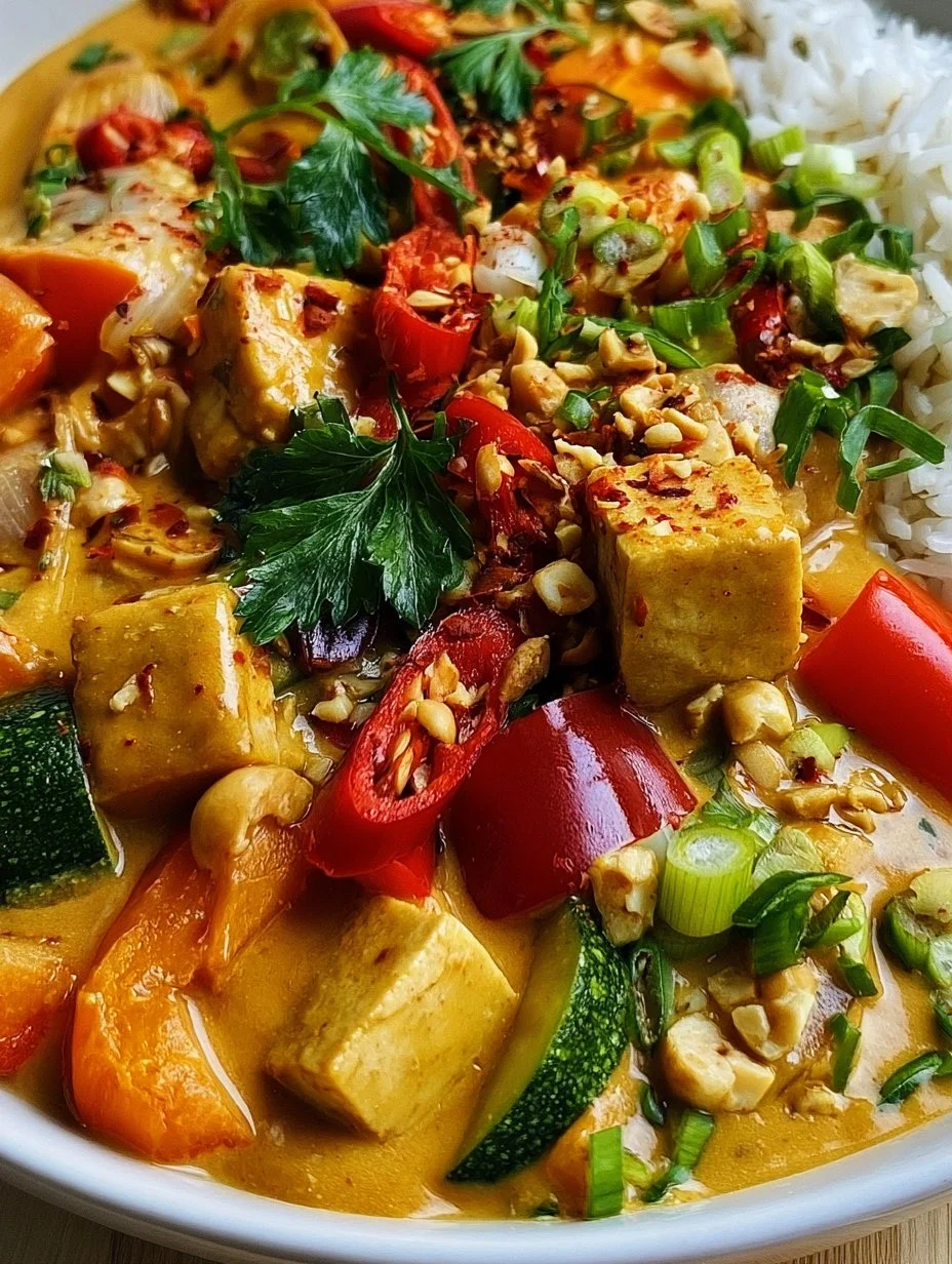 Veganes Thai Erdnuss- und Tofu-Curry