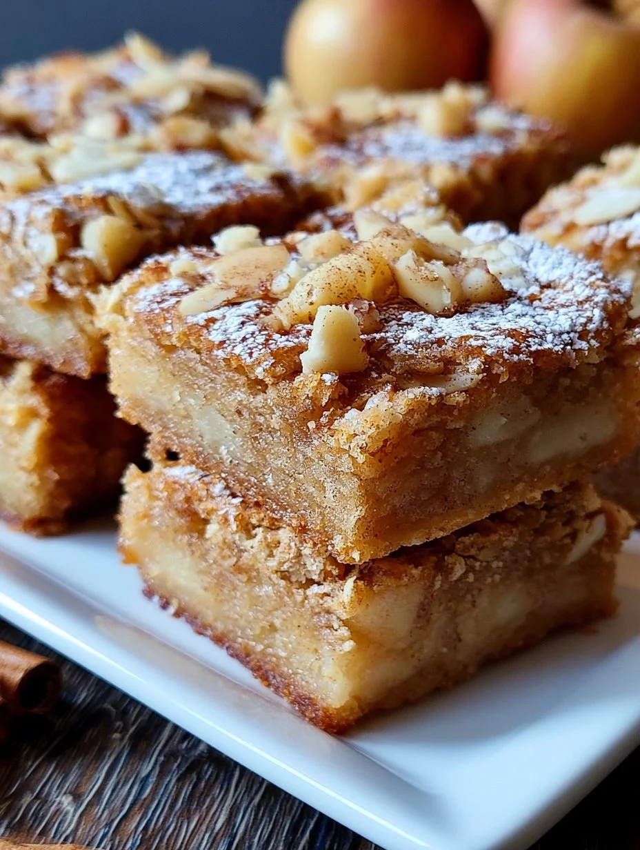 Zimt-Apfel-Blondies mit Mandelboden