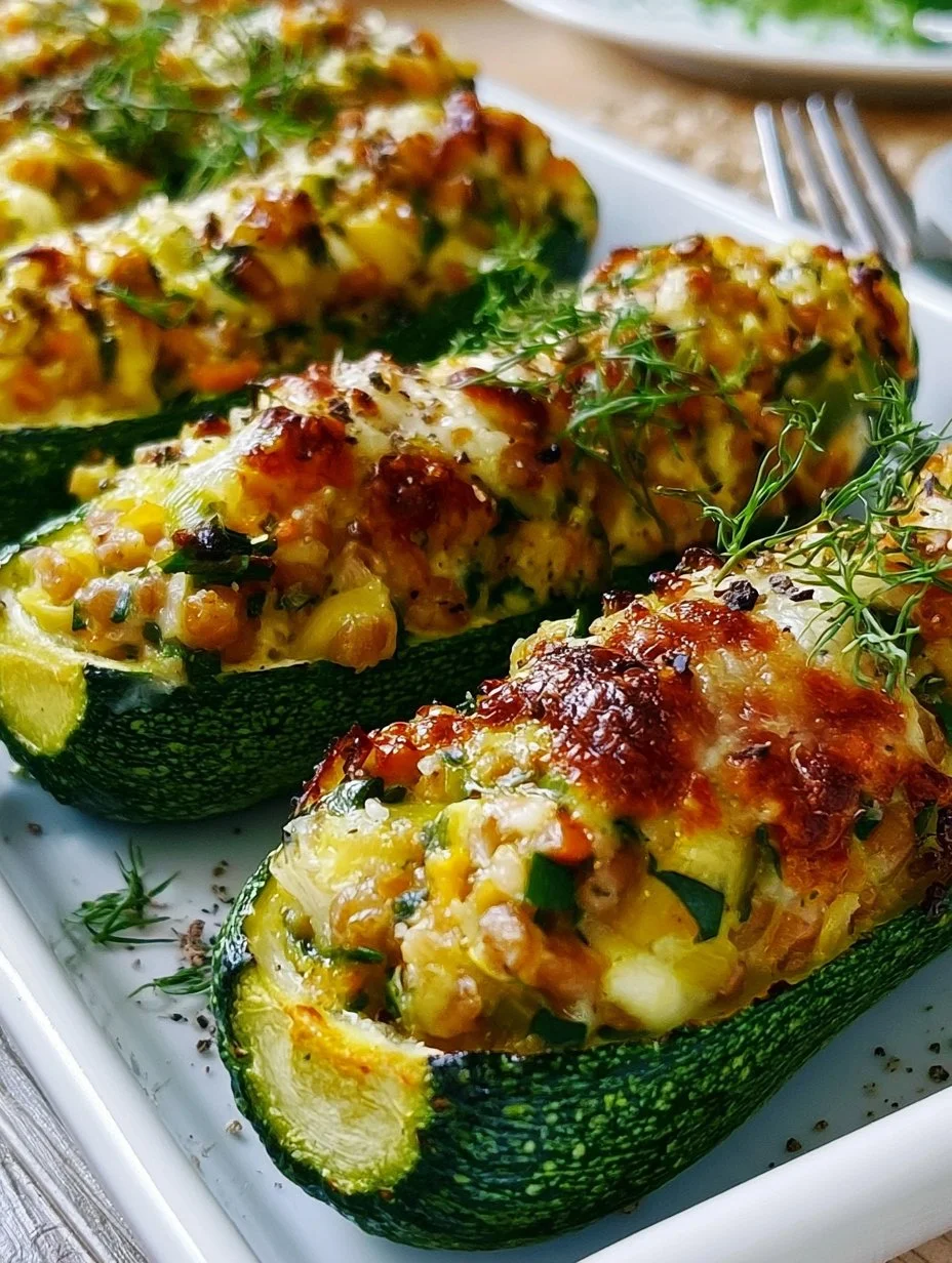 Zucchini mit Grünkernfüllung