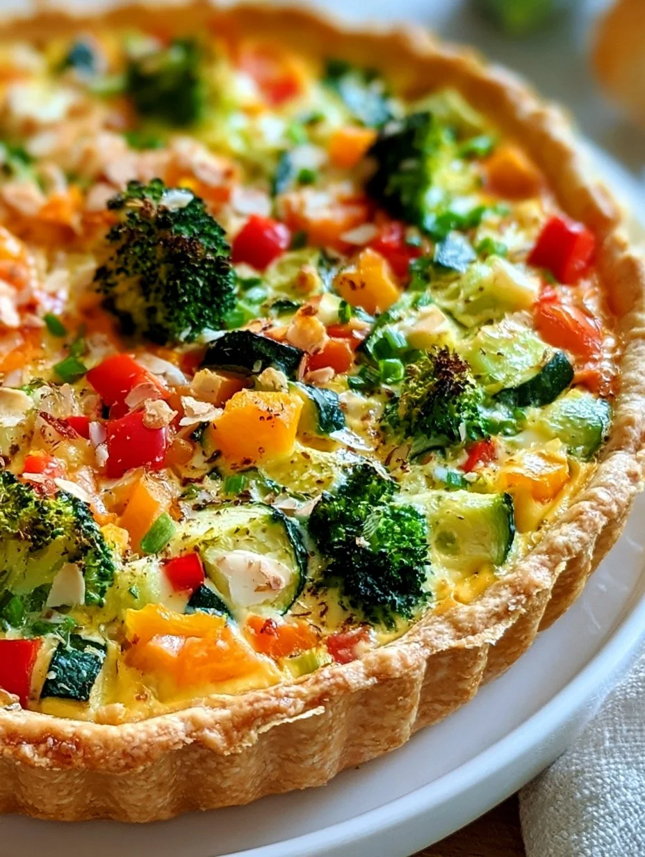 Bunte Gemüse-Quiche mit Mandelsplittern