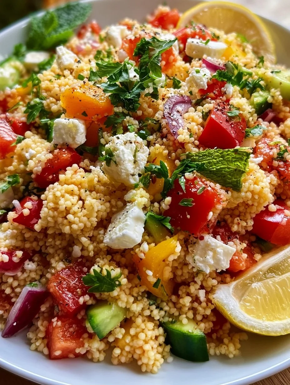 Frischer Couscous- Salat mit Feta