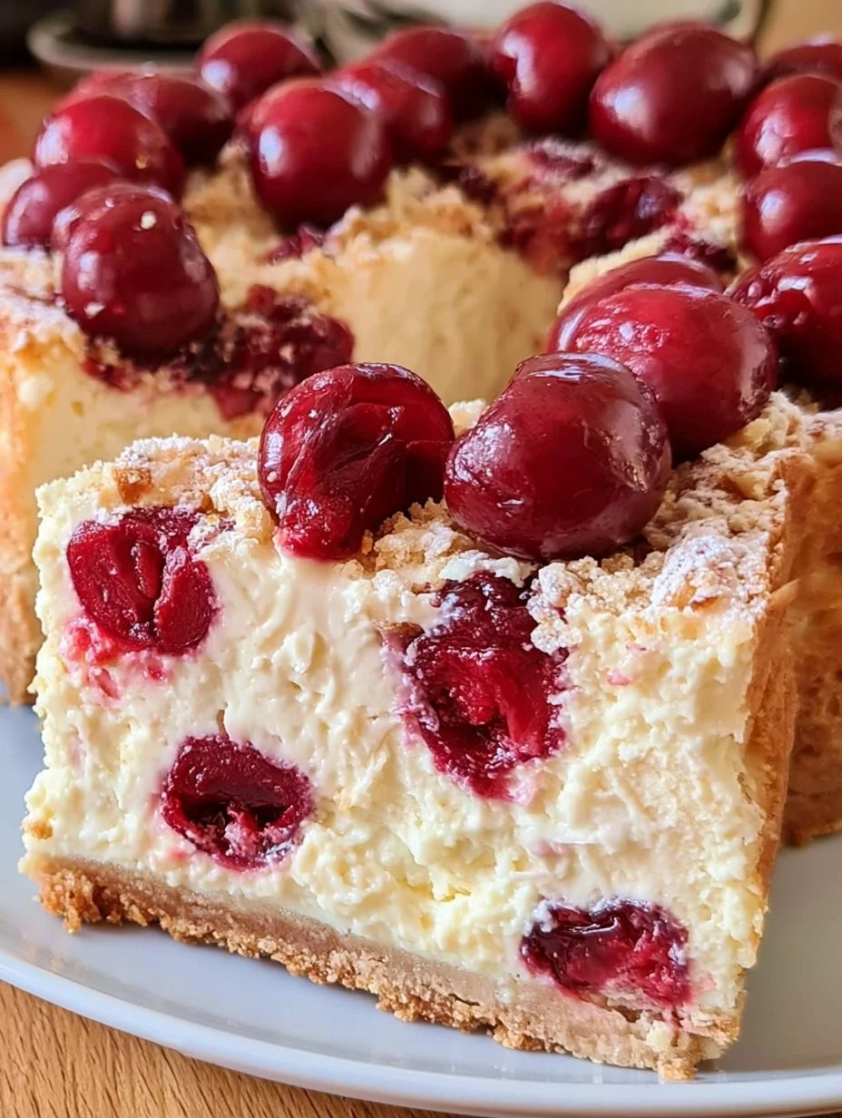 Käsekuchen mit Kirschen