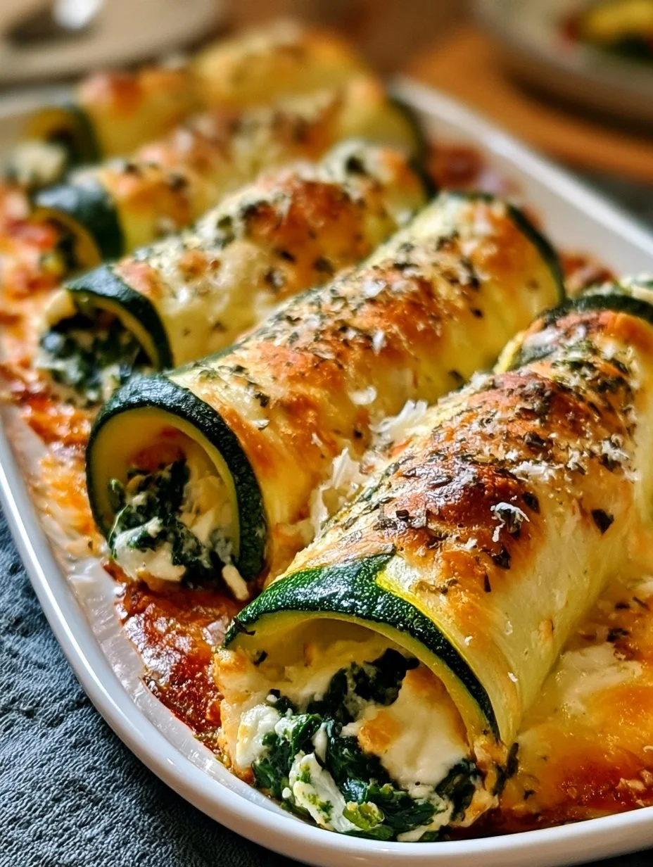Zucchini-Cannelloni mit Ricotta-Spinat-Füllung